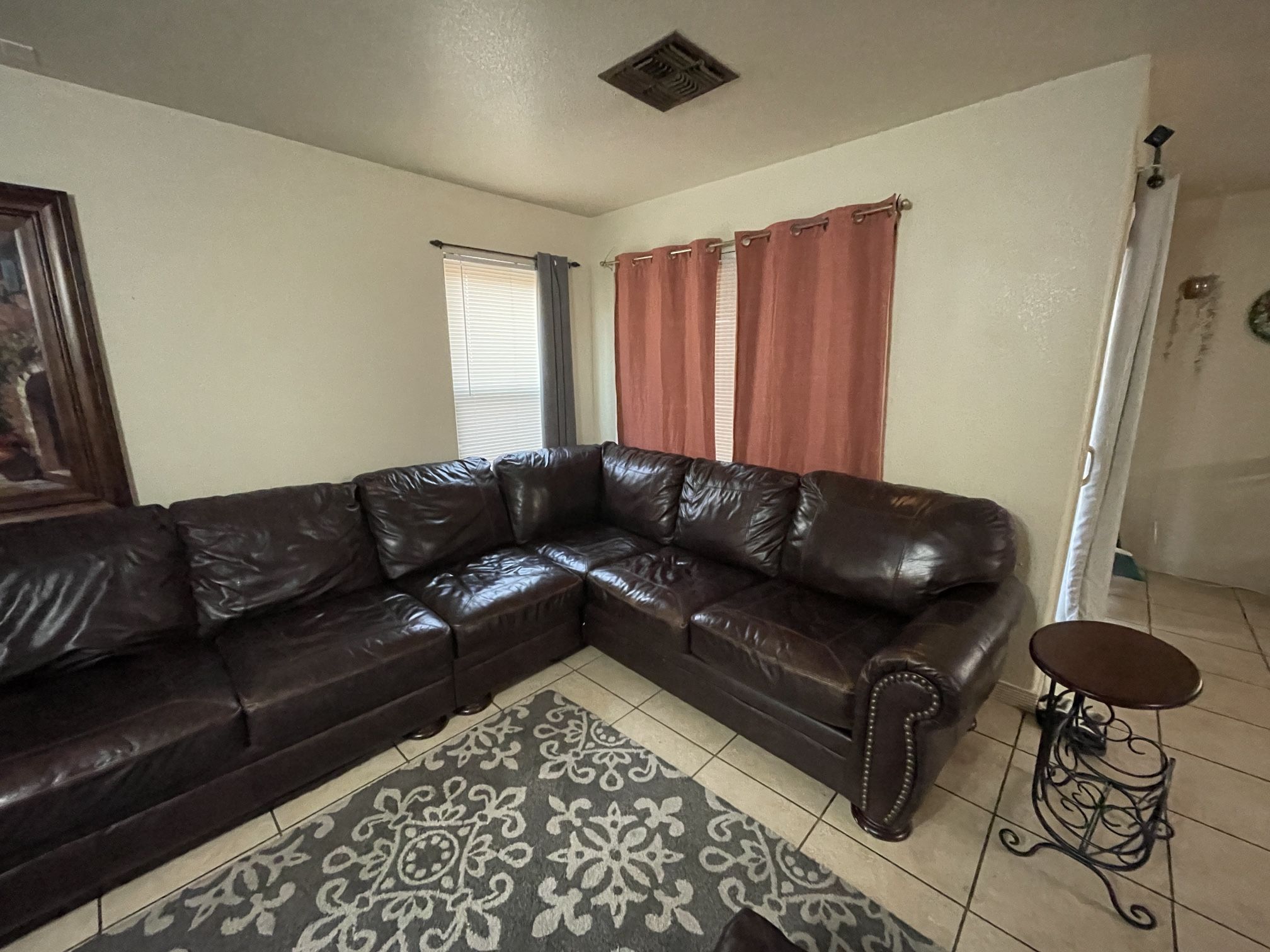 Living Room Couch, End Tables And Large Picture