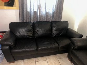 Leather sofa & love seat couch set