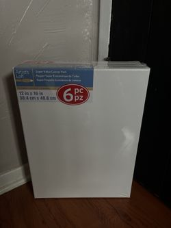 6 Piece - White Paint Canvases