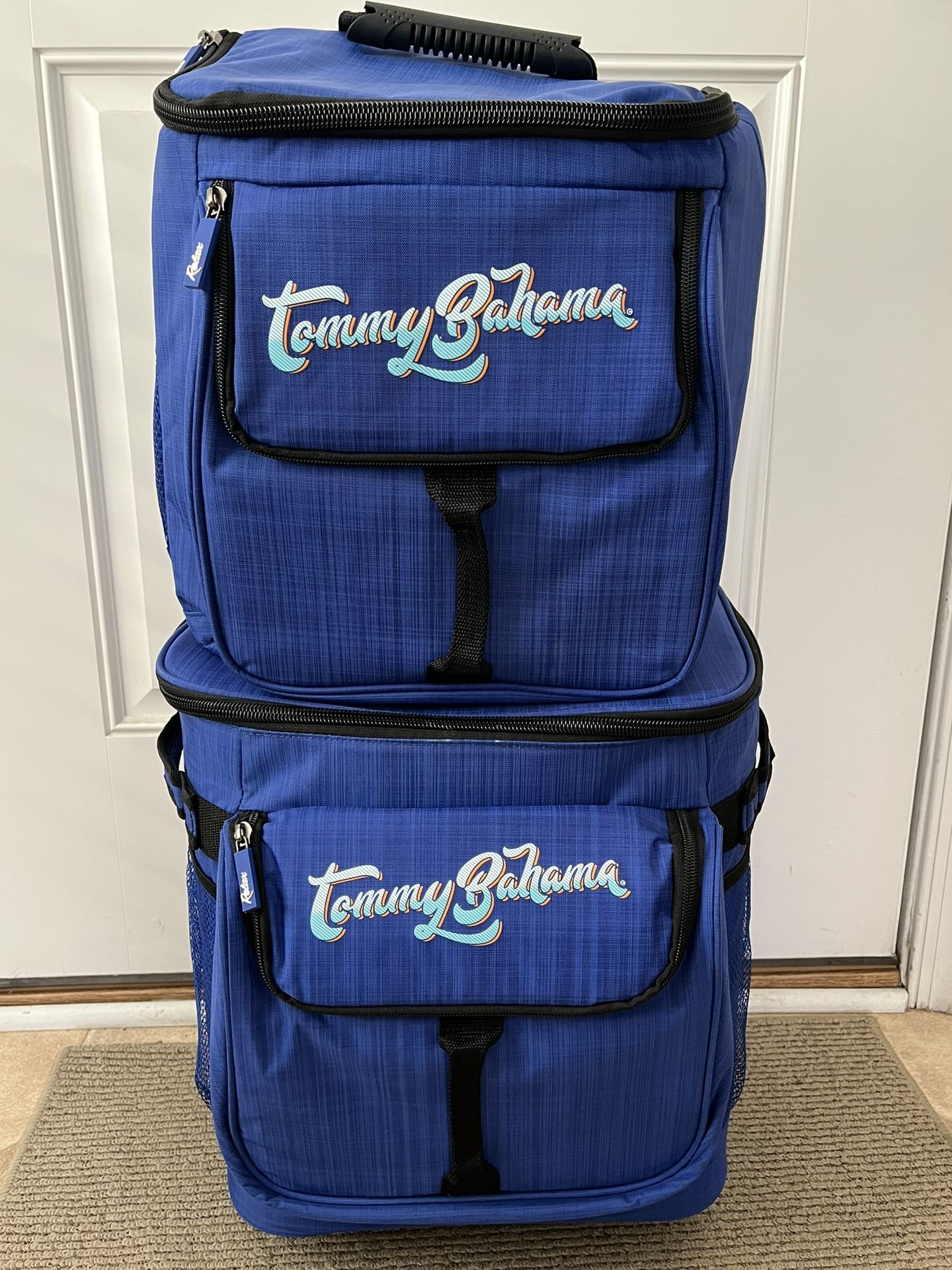 Brand New Tommy Bahama 2 Piece Set 40 Quart Wheeled Insulated Backpack Cooler