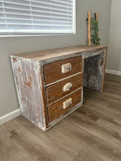 Vintage Solid Wood Desk w/ Drawers
