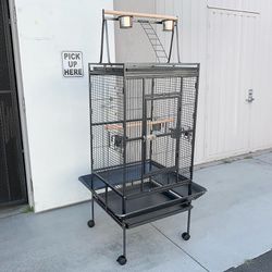 (NEW) $155 Large 68-inch Tall Bird Cage with Rolling Stand for Parrots Parakeets Cockatiel Lovebird