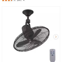 Bentley Ill 22 in. Indoor/Outdoor Natural Iron Oscillating Ceiling Fan with Remote Control