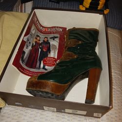 Ladies Boots Bikini Stilettos Latex Patent Leather Dark Green