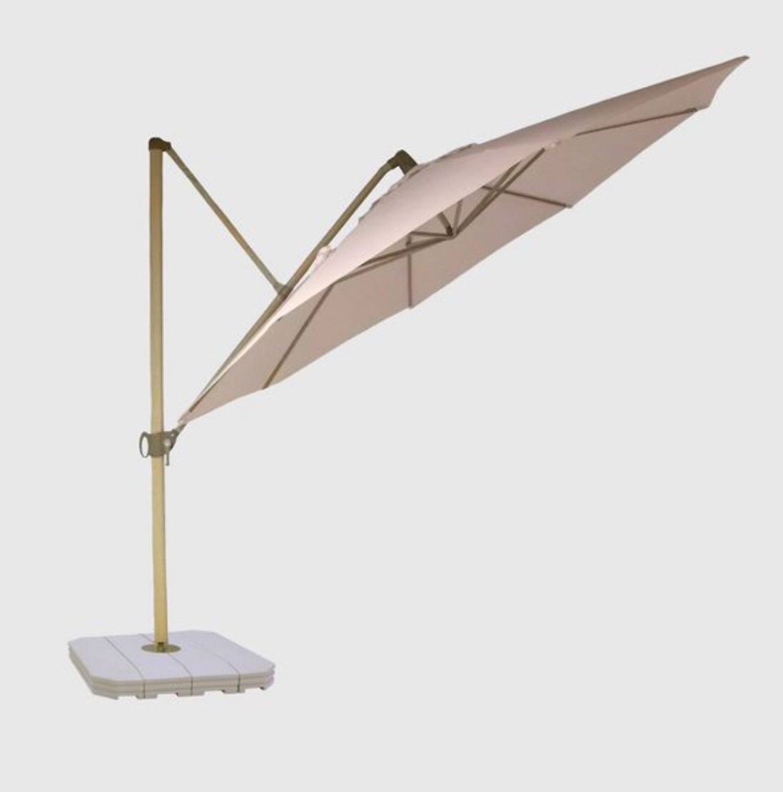 Threshold 11' DuraSeason Fabric™ Offset Patio Umbrella Light Wood Pole