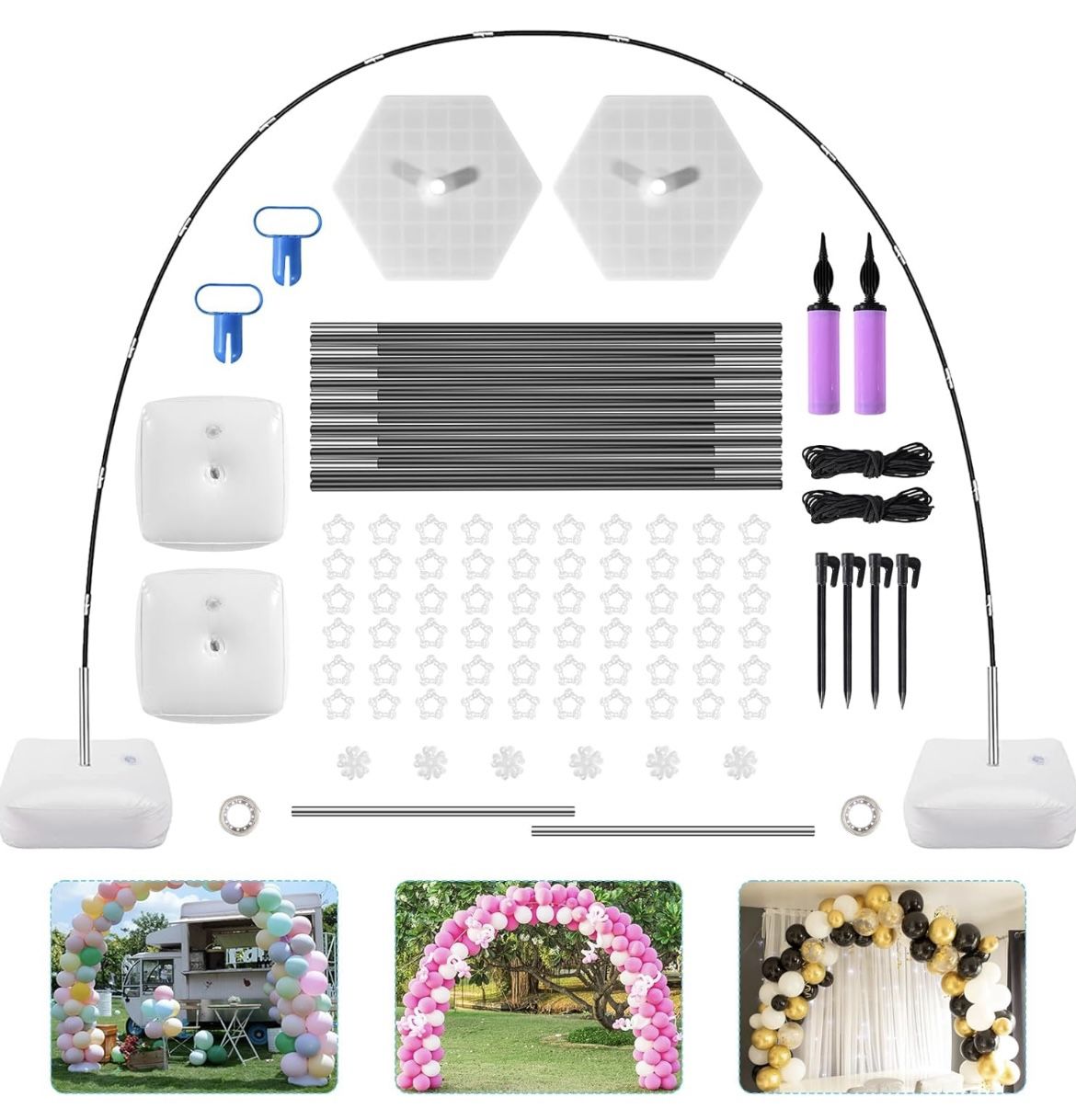 Adjustable Balloon Arch Kit Stand with Water Fillable Base for Parties & Events