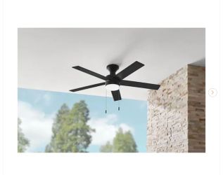 Hampton Bay Caltris 52 in. Integrated LED Indoor/Outdoor Matte Black Ceiling Fan - New