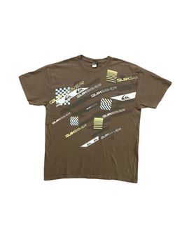 Vintage Quicksilver Y2K Brown Graphic Men’s T-Shirt Size Large