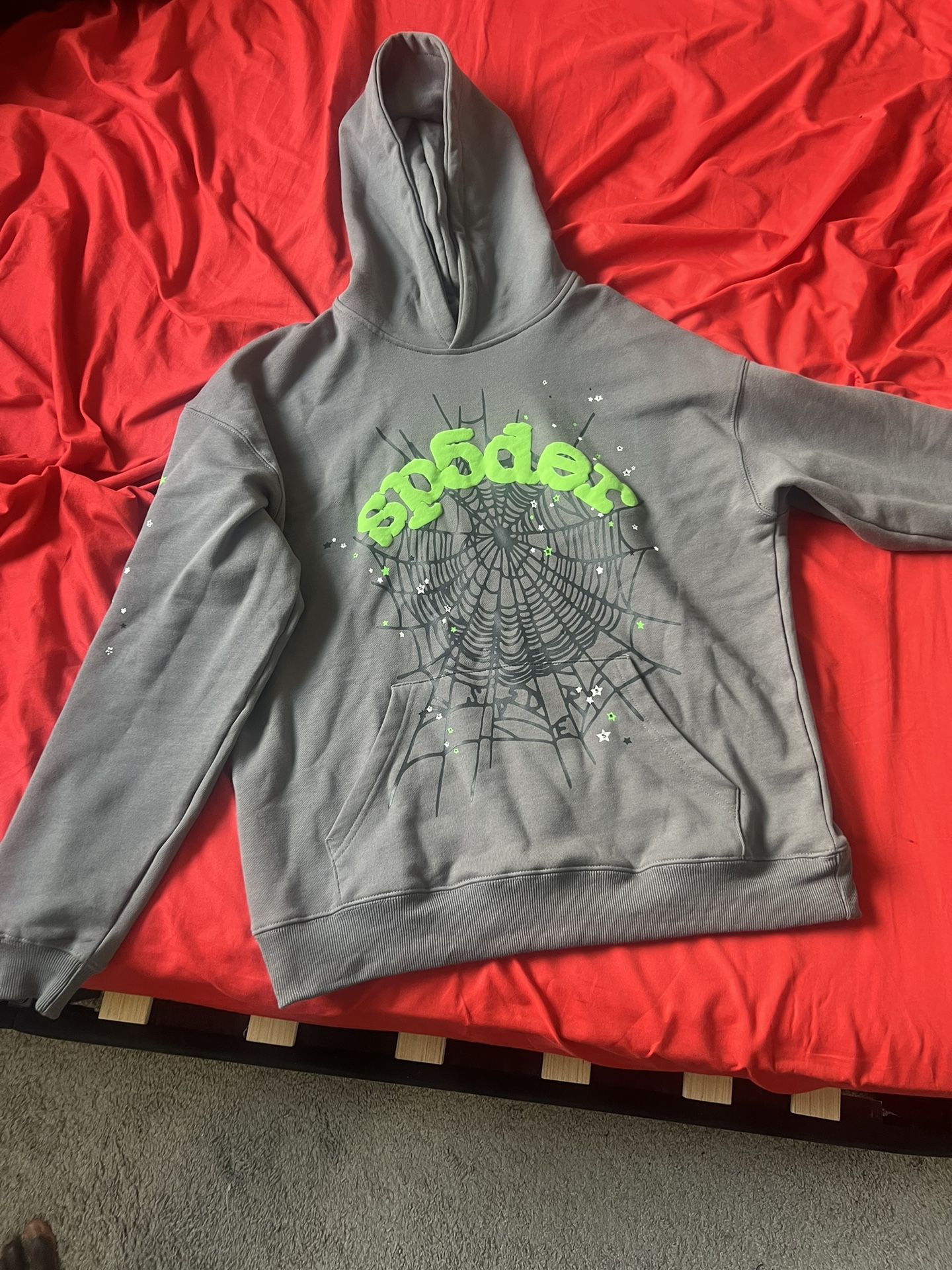 (BRAND NEW) Grey Sp5der Hoodie M
