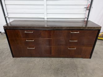 Contemporary Henredon Dark Wood Six-Drawer Dresser