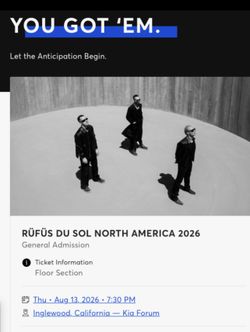 Rufus Du Sol - LA show August 11