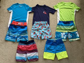 Boys Swimsuits & 3 Trunks; Size 4/5