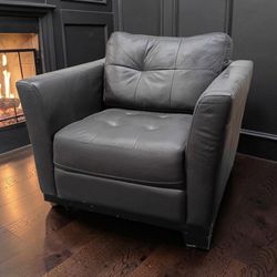 Black 🖤 Leather Chair Couch