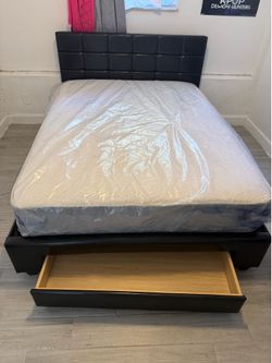 Full size bed frame with mattress all new furniture free delivery free installation