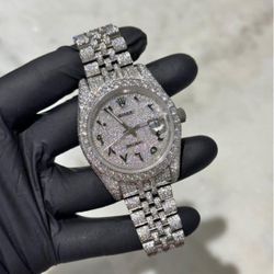 Iced Out Roley Vvs Moissanite Watch Jubilee Band 