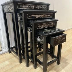 Set Of 4 Mother Of Pearl Nesting Tables 