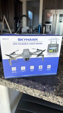 Vivitar Skyhawk GPS Foldable Video Drone, Brand New