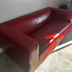 Classy Red Leather Couch