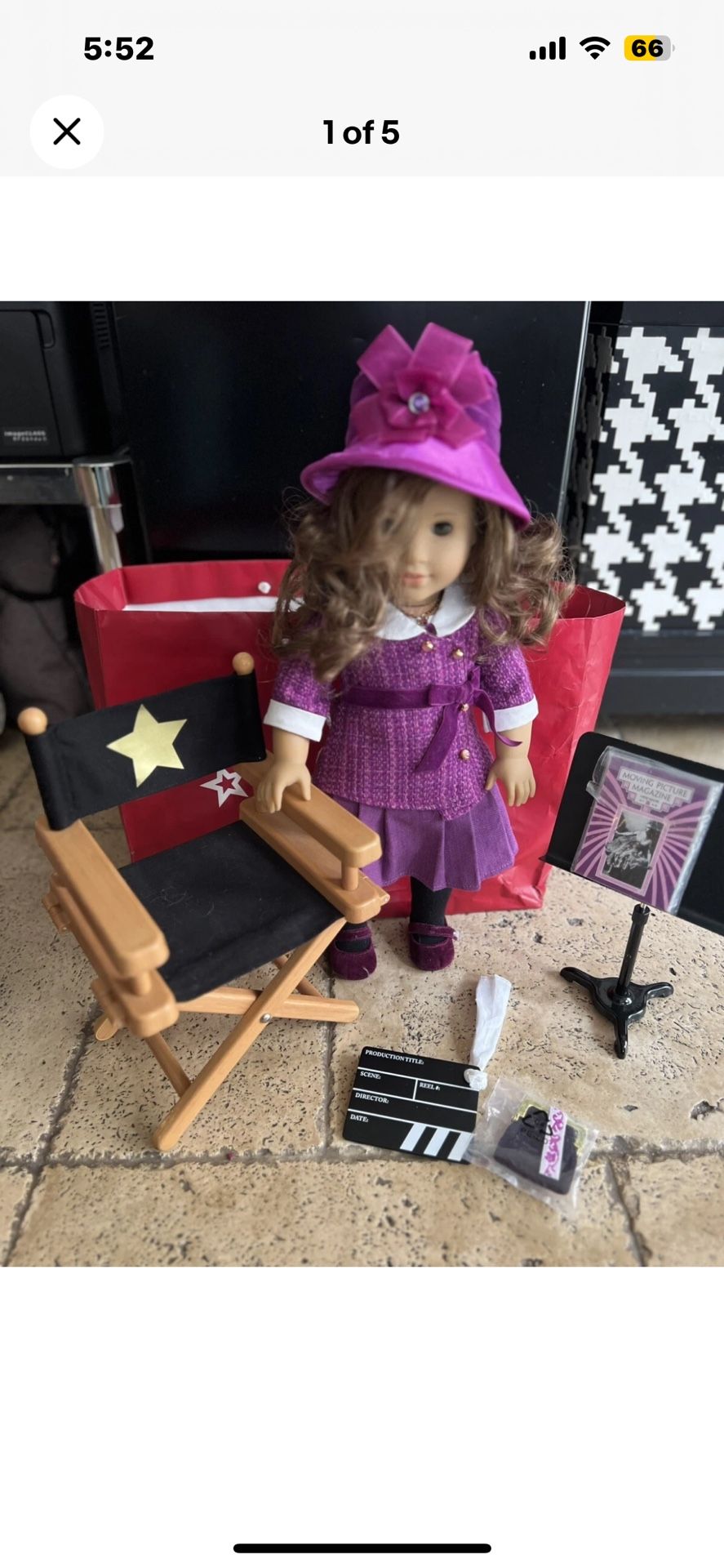 American Girl Doll Rebecca Rubin With Directors Chair Extras