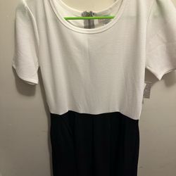 LuLaRoe, Black And White Dress with Zipper In Back, Large