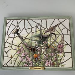 Marjolein Bastin Hallmark Nature's Sketchbook Mosaic Tile Art Bird Butterfly