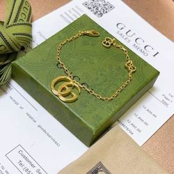 Golden double G chain bracelet
