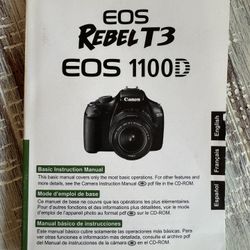 Canon EOS Rebel T3 1100d Basic Instruction Manual