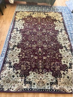 Plush Purple Persian-style Area Rug with Floral Design