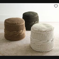 Brown Pottery Barn Ottoman 