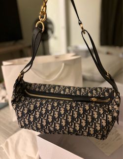 Dior Medium  D-Journey Bag Blue Oblique Jacquard