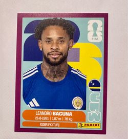 2026 Panini FIFA World Cup Leandro Bacuna Purple Border Parallel Sticker CUW12