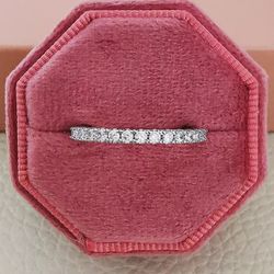 18K gold plated 1.7mm Lab Diamond Eternity Ring/Wedding Band
