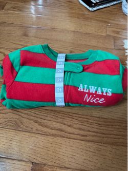 24 month and 2T jeans and fleece sleeper and Carters 2T Christmas green and red striped fleece sleeper onesie (New with tags