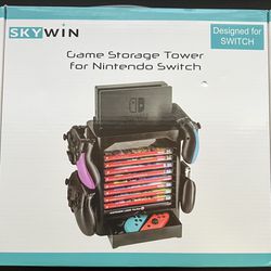 Skywin Game Storage Tower for Nintendo Switch - Game Disk Rack and Controller...