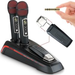 MASINGO 2 Wireless Karaoke Microphones w/ Integrated BT Receiver New In Box