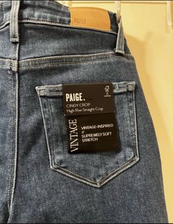 paige Cindy crop high rise straight crop vintage Supremely Soft Stretch Size 25