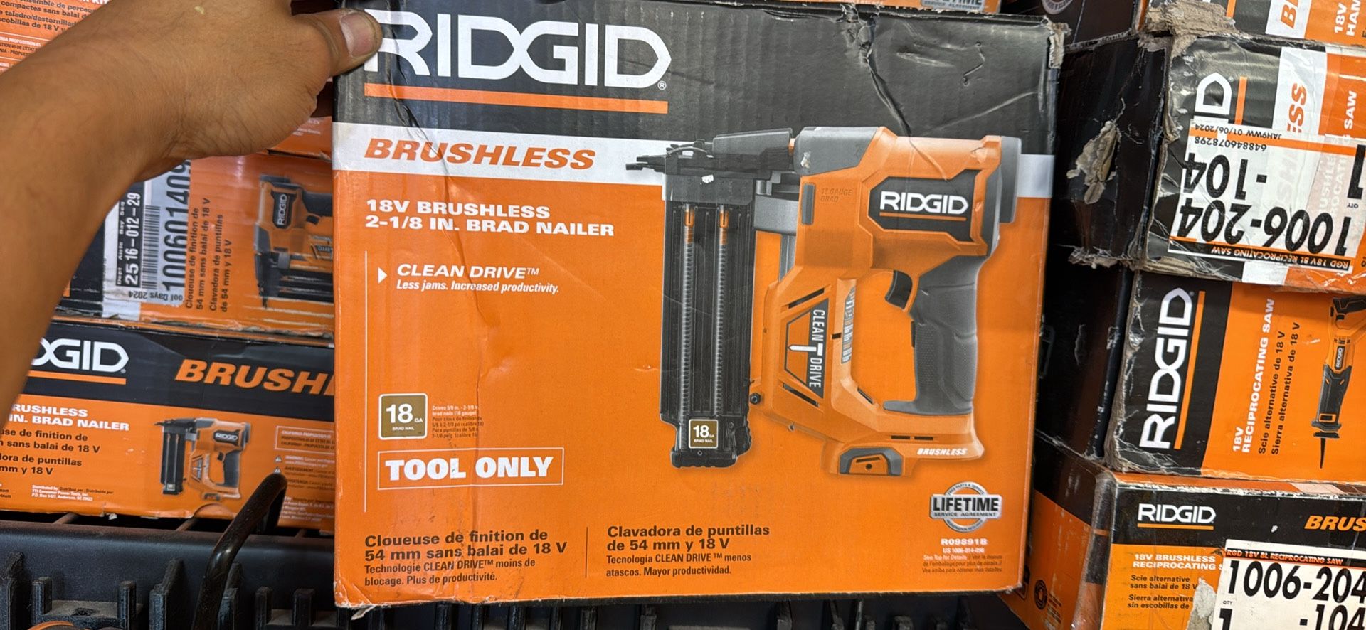 Ridgid 18v Cordless 18ga Brad Nailer Tool Only Each $100