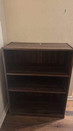 Walnut brown bookshelf