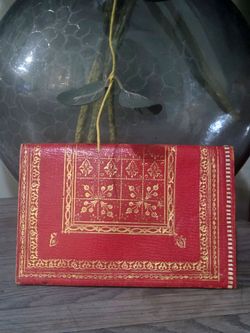 Vintage Italian Red Leather Wallet Book