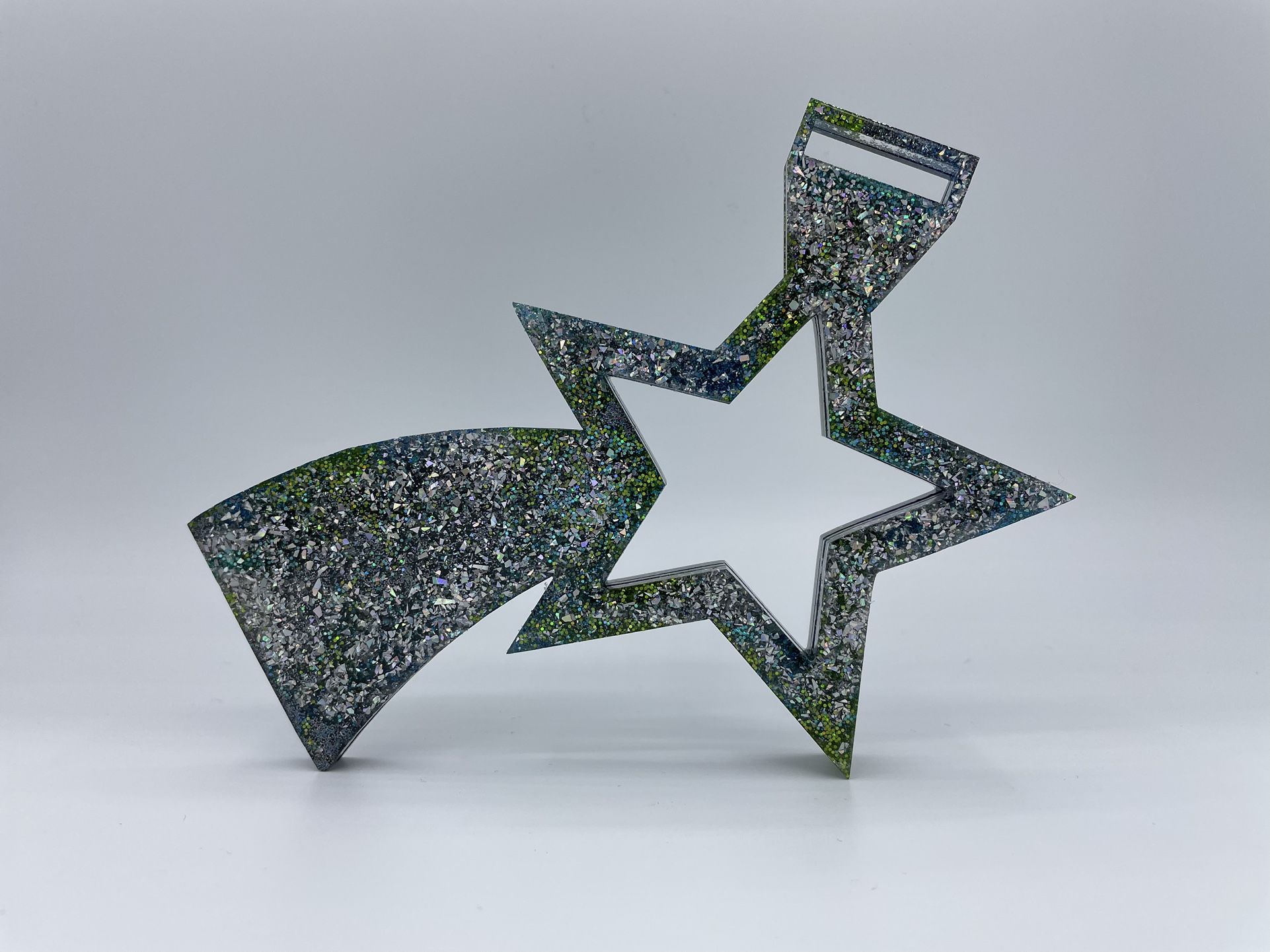 Green Blue And Silver Holographic Shooting Star Tsurikawa
