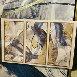 3pc Artisan Collective Framed Embellished Canvas