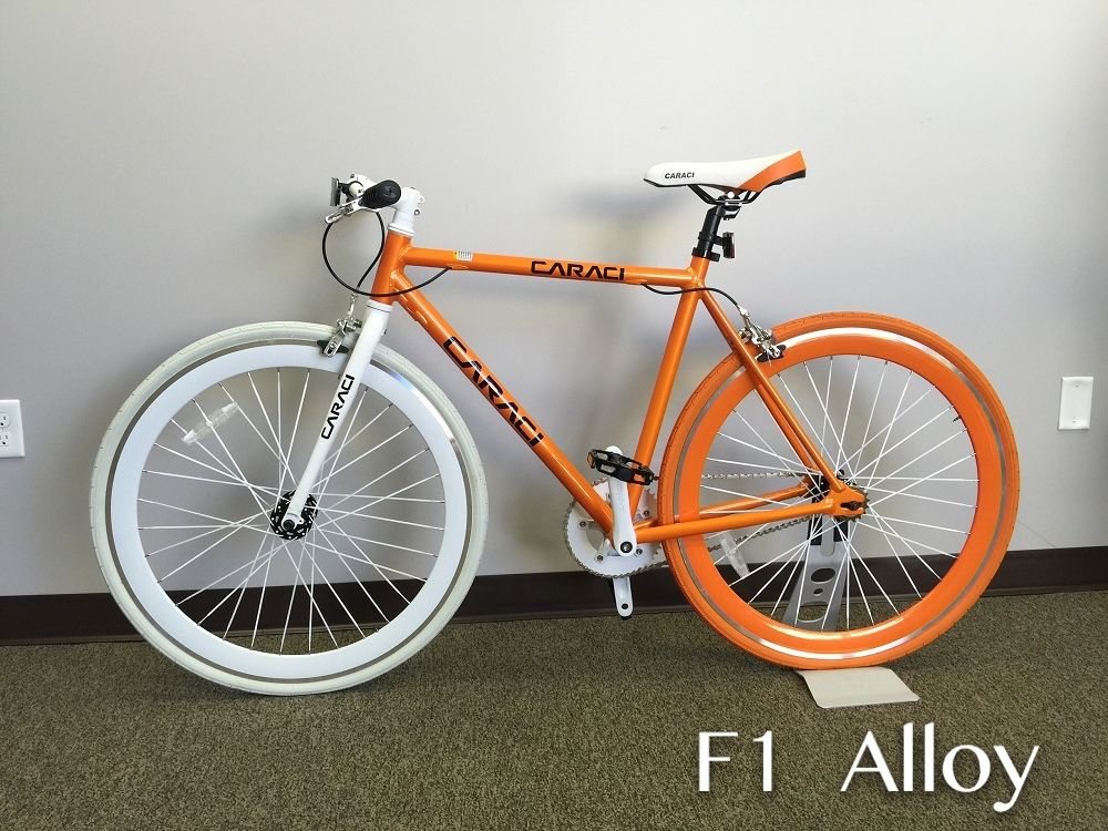 Caraci Fixed Gear Fixies F1.0 Orange - White Bike