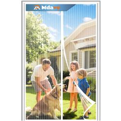 Magnetic Screen Door?Screen Door Mesh?Keep Bugs Out, Heavy-Duty Mesh Curtain,Pet And Kid Friendly, Works With Front Doors, Sliding Doors?38x82 Inch Wh