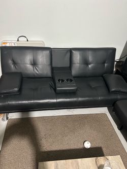 Futon sofas and coffee table