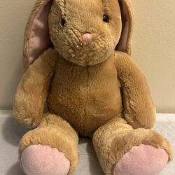 Build A Bear Golden Brown 15" Bunny Pink Nose & Floppy Ears Plush Easter Rabbit