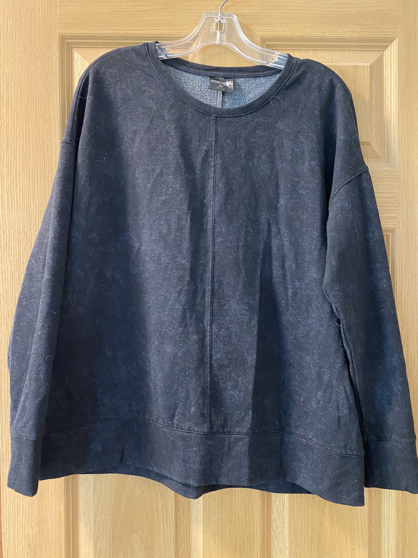 32° Degrees HEAT Women’s Size L Black Crew Neck Fleece Lined Sweatshirt 