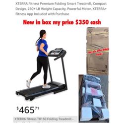 New in box XTERRA TR150 Fitness Premium Folding Smart Treadmill, Compact Design, 250+ LB Weight Capacity, Powerful Motor, XTERRA+ Fitness  $350 cash o