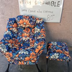 Lazy Boy Chair  With Ottoman 