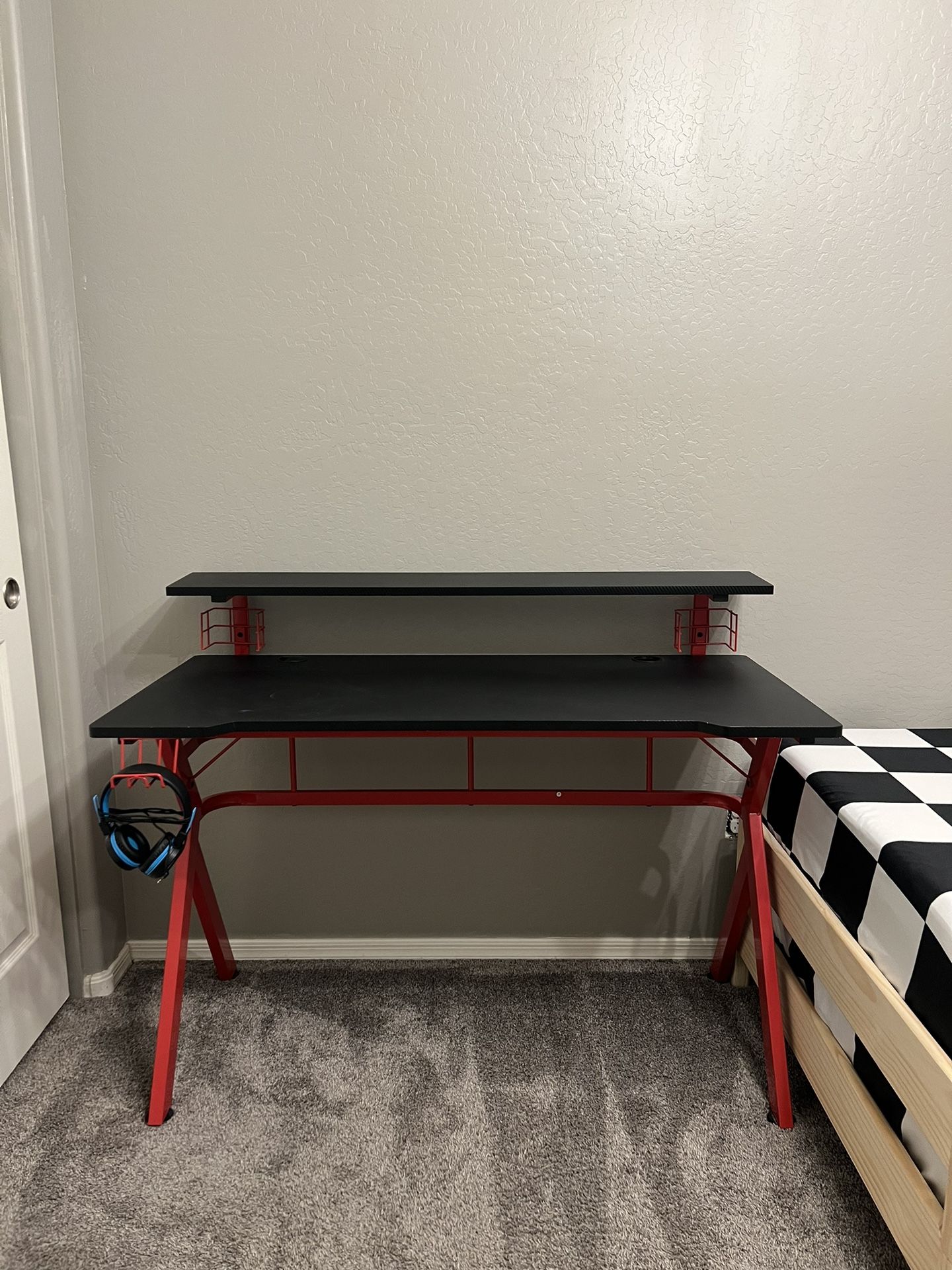 Gamer Desk, Black And Red 