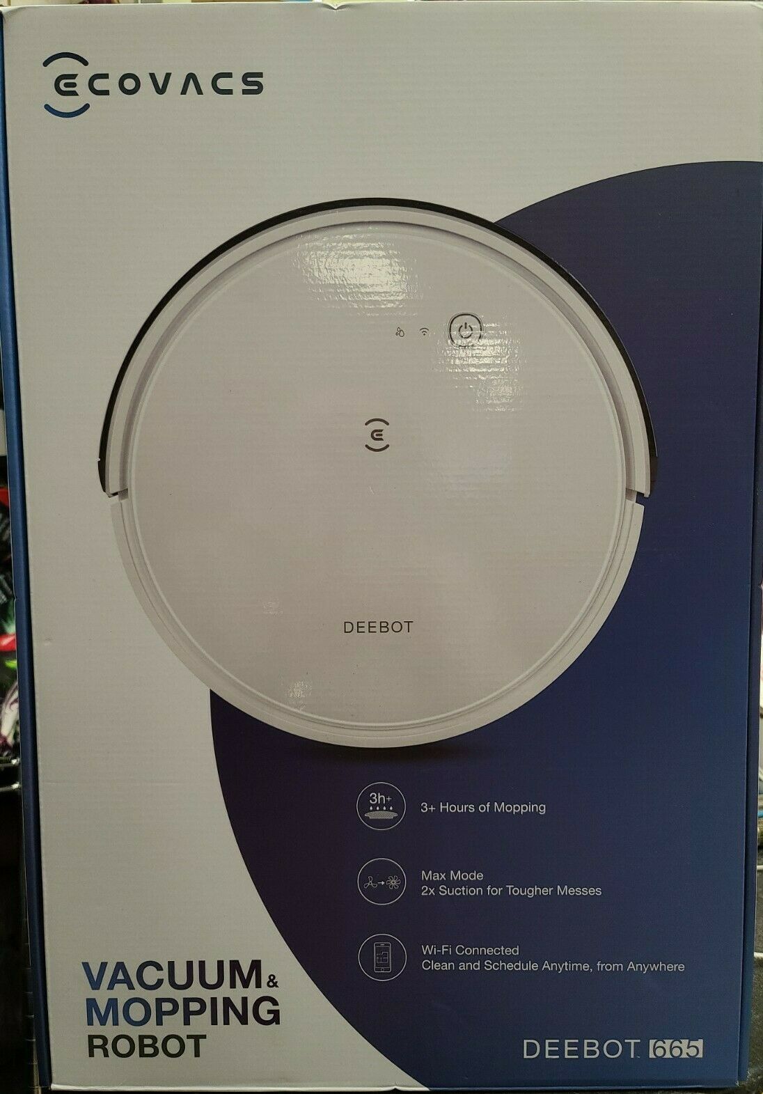 New Ecovacs Deebot 665 Multi-Surface Wi-Fi and App Controlled Robot Vacuum and Mop - White
